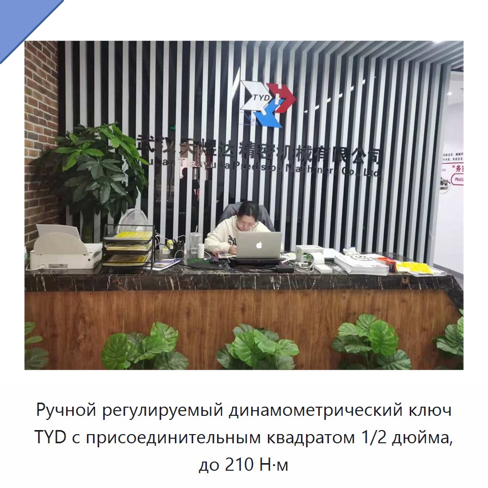 Ручной регулируемый динамометрический ключ TYD с присоединительным квадратом 1/2 дюйма, до 210 Н·м