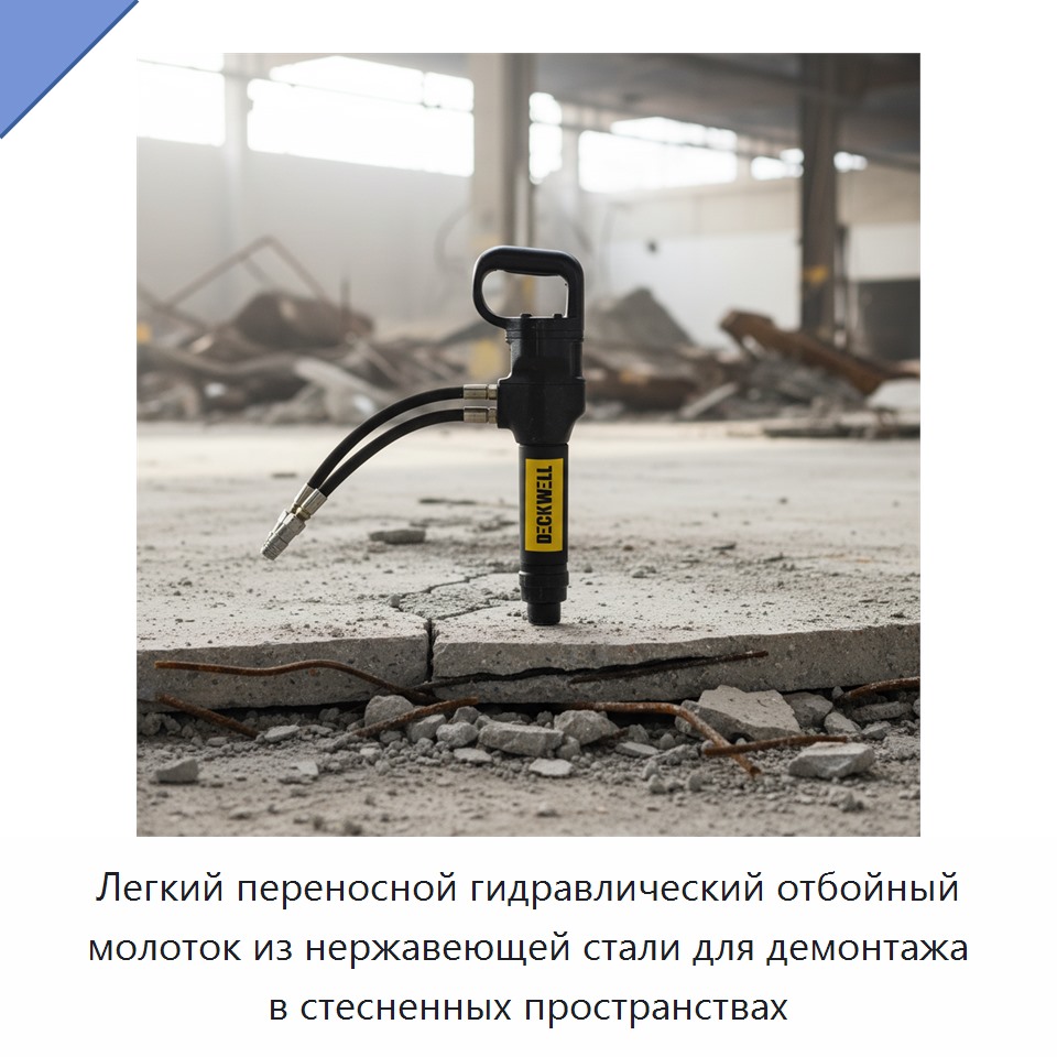 Легкий портативный гидравлический отбойный молоток из нержавеющей стали для демонтажных работ в стесненных условиях