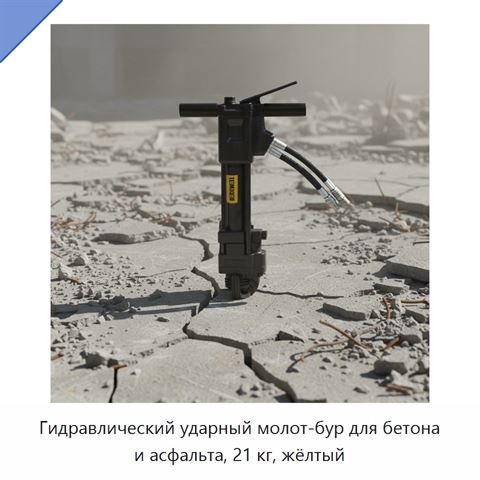 Гидравлический ударный молот-бур для бетона и асфальта, 21 кг, жёлтый