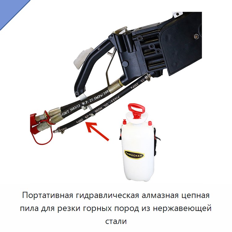 Портативная гидравлическая алмазная цепная пила для резки горных пород из нержавеющей стали