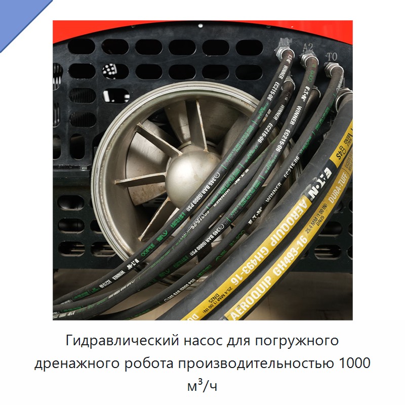 Гидравлический насос для погружного дренажного робота производительностью 1000 м³/ч