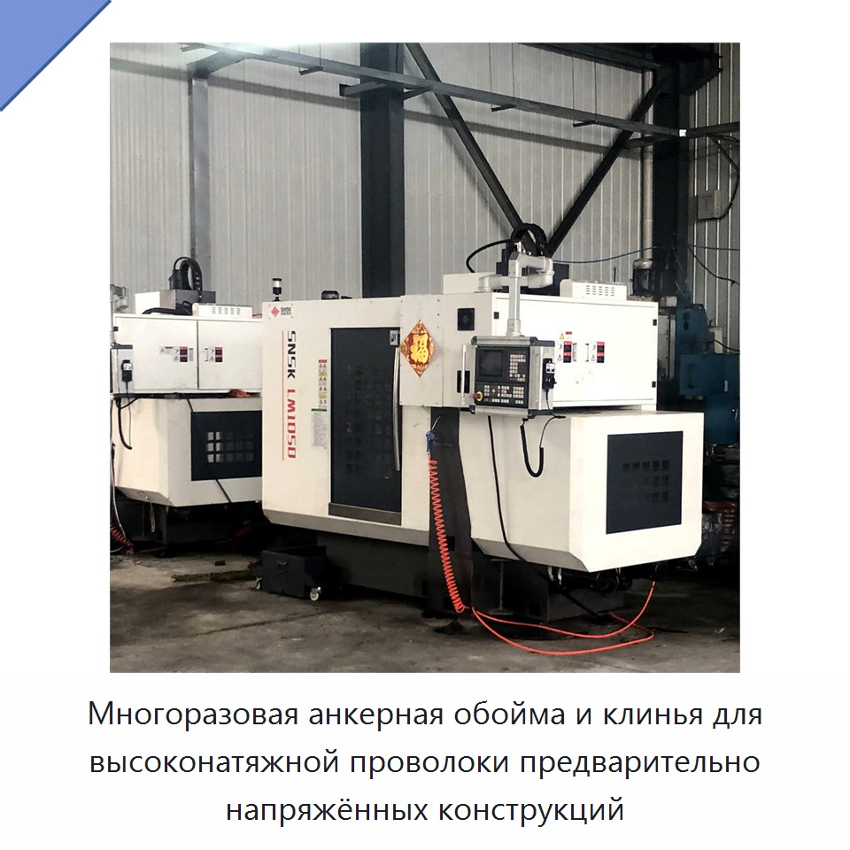Многоразовая анкерная обойма и клинья для высоконатяжной проволоки предварительно напряжённых конструкций