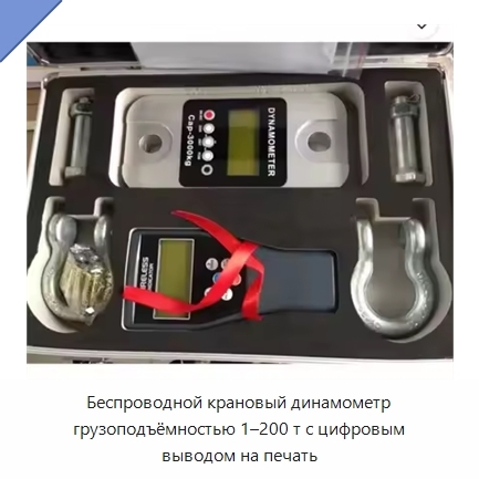Беспроводной крановый динамометр грузоподъёмностью 1–200 т с цифровым выводом на печать