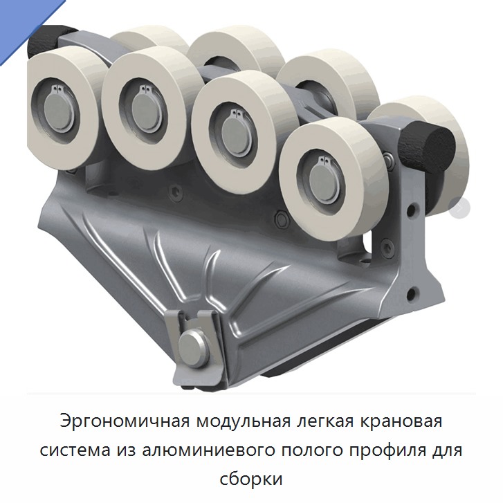 Эргономичная модульная легкая крановая система из алюминиевого полого профиля для сборки
