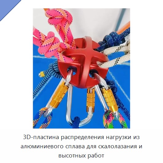 3D-пластина распределения нагрузки из алюминиевого сплава для скалолазания и высотных работ