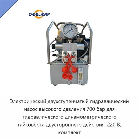 Электрический двухступенчатый гидравлический насос высокого давления 700 бар для гидравлического динамометрического гайковёрта двустороннего действия, 220 В, комплект