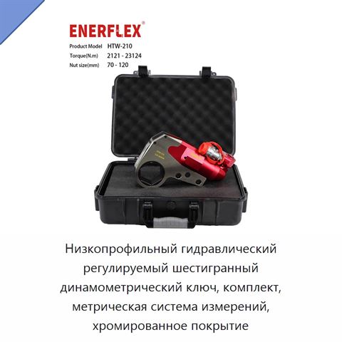 Низкопрофильный гидравлический регулируемый шестигранный динамометрический ключ, комплект, метрическая система измерений, хромированное покрытие