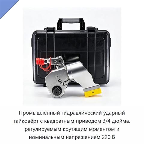 Промышленный гидравлический ударный гайковёрт с квадратным приводом 3/4 дюйма, регулируемым крутящим моментом и номинальным напряжением 220 В