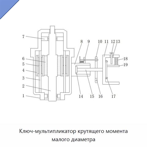 Ключ-мультипликатор крутящего момента малого диаметра