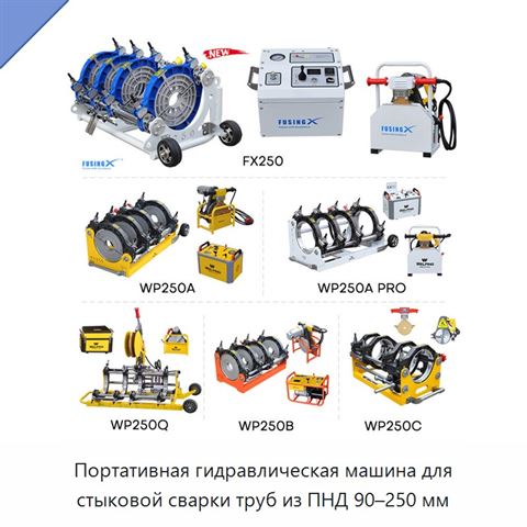 Портативная гидравлическая машина для стыковой сварки труб из ПНД 90–250 мм