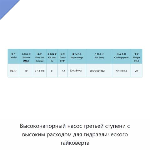 Высоконапорный насос третьей ступени с высоким расходом для гидравлического гайковёрта