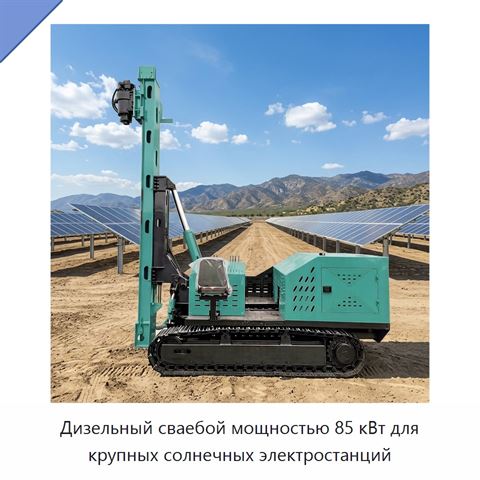 Дизельный сваебой мощностью 85 кВт для крупных солнечных электростанций