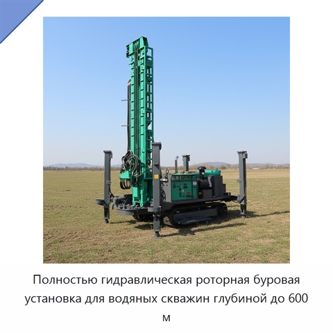Полностью гидравлическая роторная буровая установка для водяных скважин глубиной до 600 м