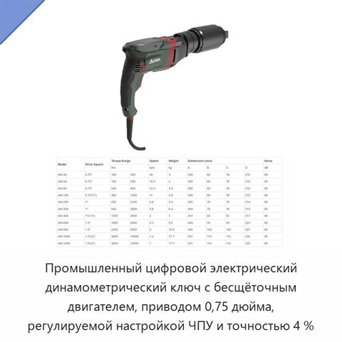Промышленный цифровой электрический динамометрический ключ с бесщёточным двигателем, приводом 0,75 дюйма, регулируемой настройкой ЧПУ и точностью 4 %