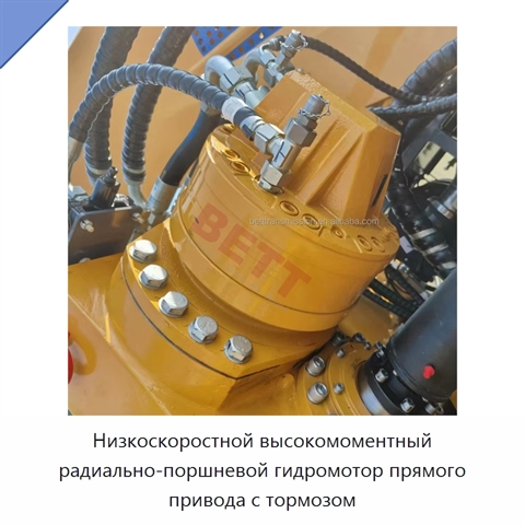 Низкоскоростной высокомоментный радиально-поршневой гидромотор прямого привода с тормозом