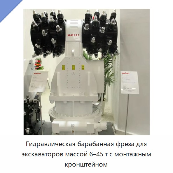 Гидравлическая барабанная фреза для экскаваторов массой 6–45 т с монтажным кронштейном — Запчасти для строительной техники