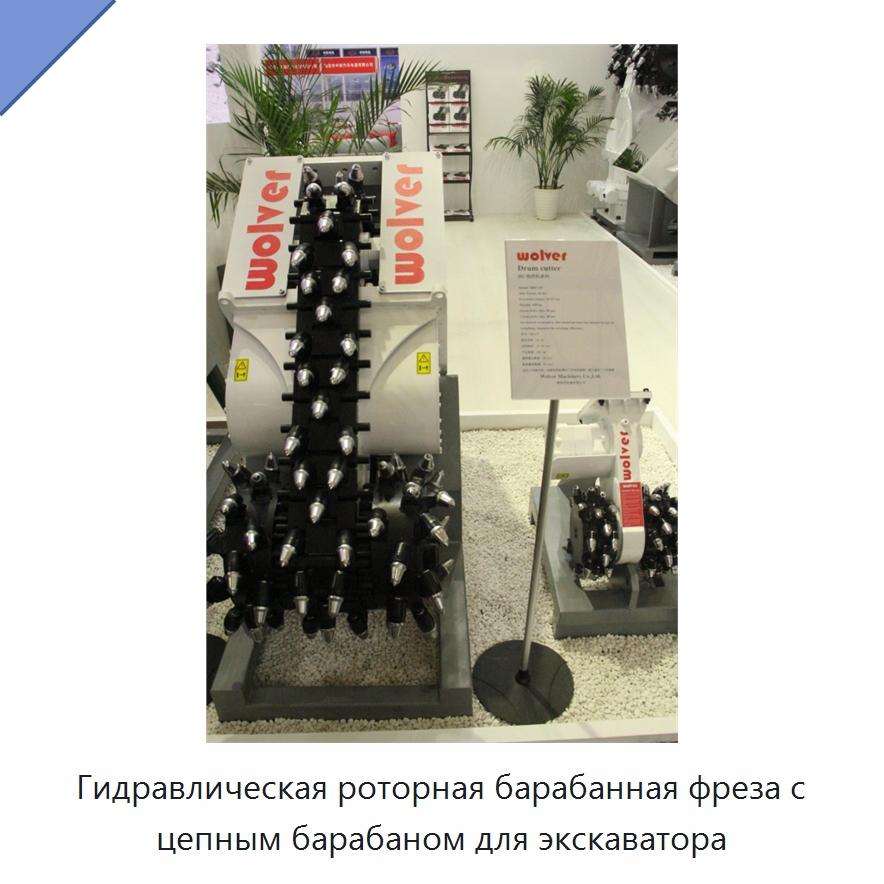 Гидравлическая роторная барабанная фреза с цепным барабаном для экскаватора — Запчасти для строительной техники