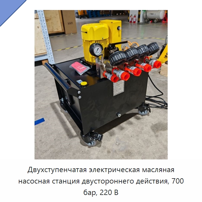 Двухступенчатая электрическая масляная насосная станция двустороннего действия, 700 бар, 220 В — Гидравлические насосы