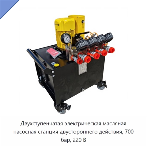 Двухступенчатая электрическая масляная насосная станция двустороннего действия, 700 бар, 220 В