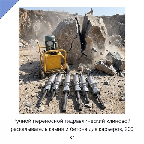 Ручной переносной гидравлический клиновой раскалыватель камня и бетона для карьеров, 200 кг
