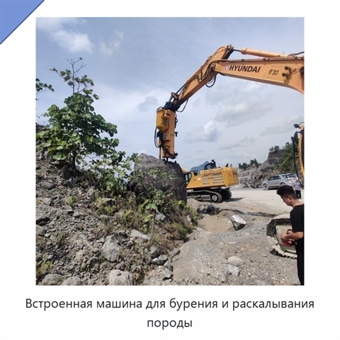 Встроенная машина для бурения и раскалывания породы