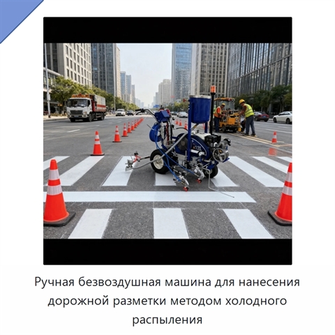 Ручная безвоздушная машина для нанесения дорожной разметки методом холодного распыления