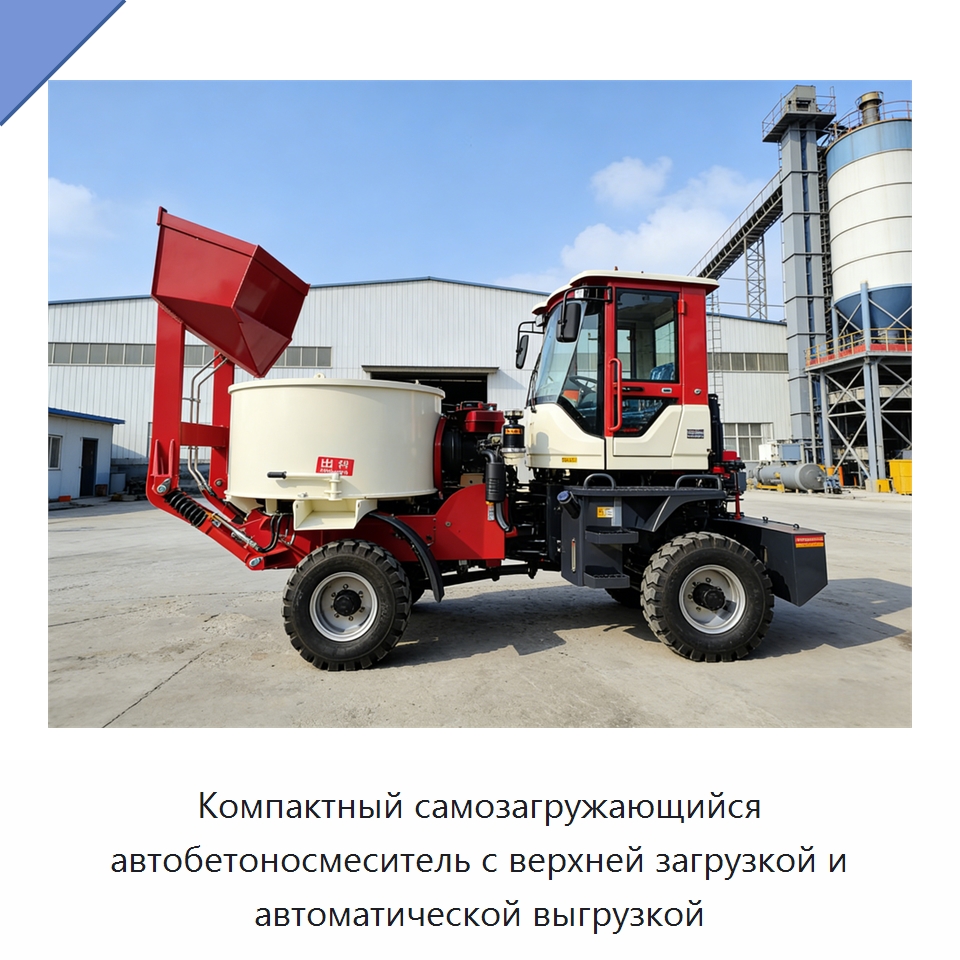 Компактный самозагружающийся автобетоносмеситель с верхней загрузкой и автоматической выгрузкой — Бетонная техника