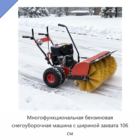 Многофункциональная бензиновая снегоуборочная машина с шириной захвата 106 см