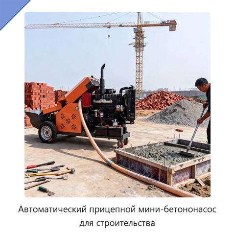 Автоматический прицепной мини-бетононасос для строительства