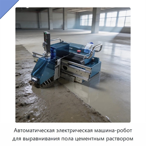 Автоматическая электрическая машина-робот для выравнивания пола цементным раствором