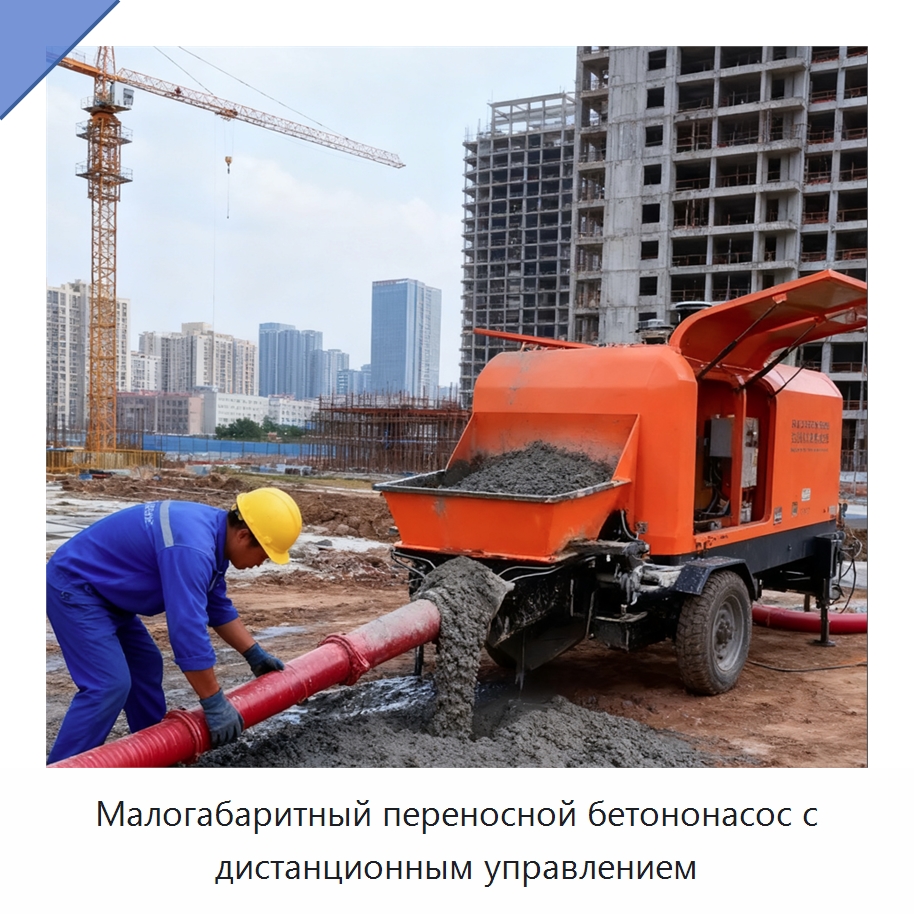 Малогабаритный переносной бетононасос с дистанционным управлением — Оборудование для работы с бетоном