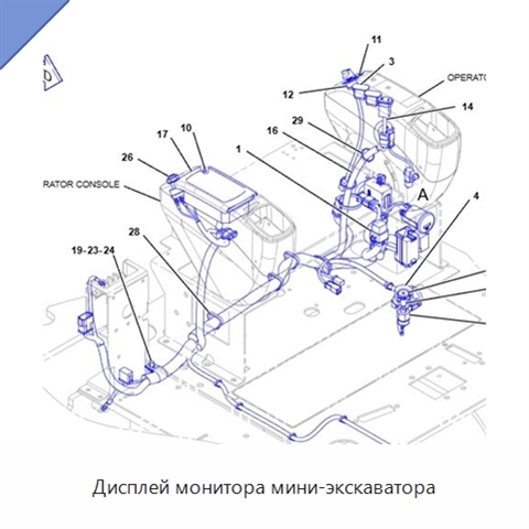 Дисплей монитора мини-экскаватора