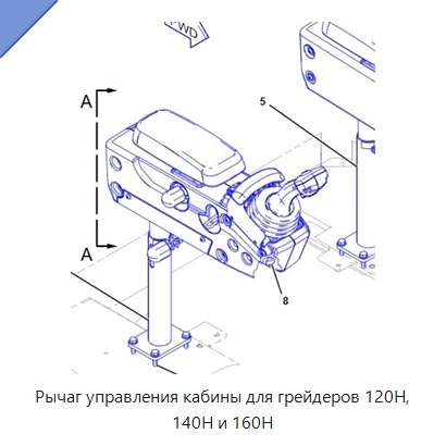 Рычаг управления кабины для грейдеров 120H, 140H и 160H