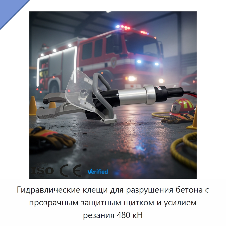 Гидравлические клещи для разрушения бетона с прозрачным защитным щитком и усилием резания 480 кН — Специальная строительная техника