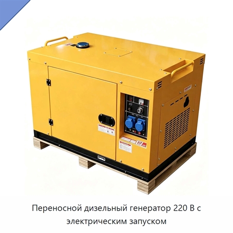 Переносной дизельный генератор 220 В с электрическим запуском