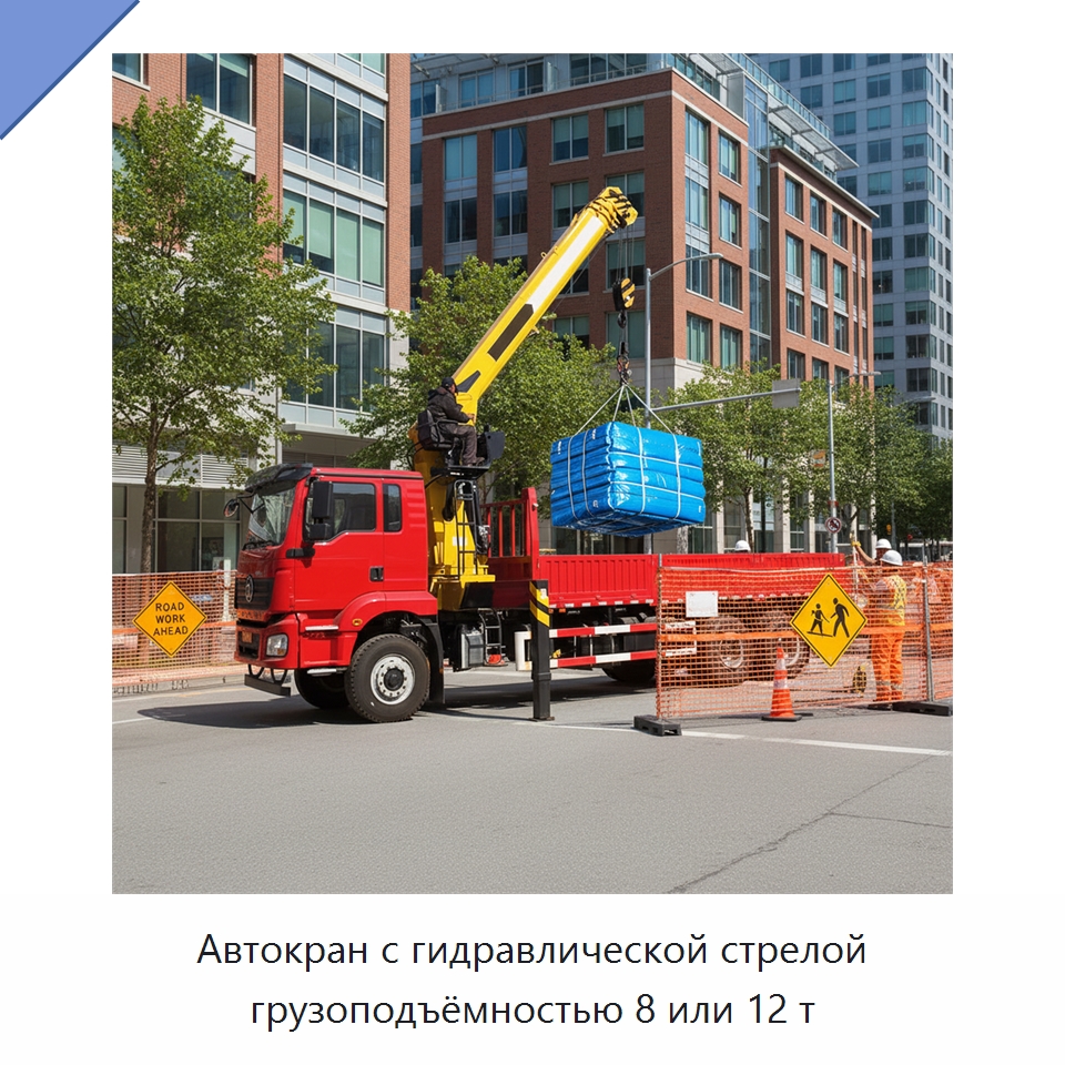 Автокран с гидравлической стрелой грузоподъёмностью 8 или 12 т — Краны
