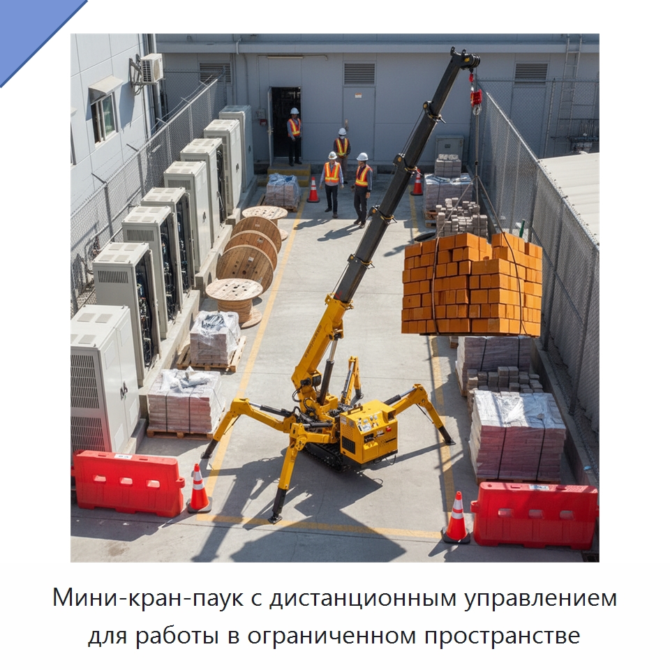 Мини-кран-паук с дистанционным управлением для работы в ограниченном пространстве — Краны