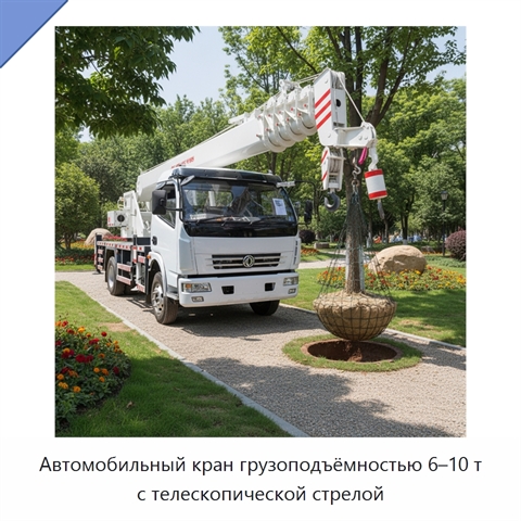 Автомобильный кран грузоподъёмностью 6–10 т с телескопической стрелой
