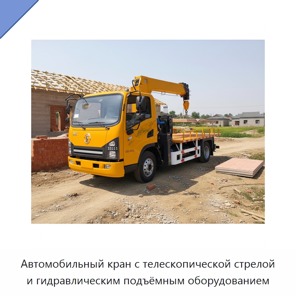 Автомобильный кран с телескопической стрелой и гидравлическим подъёмным оборудованием — Краны
