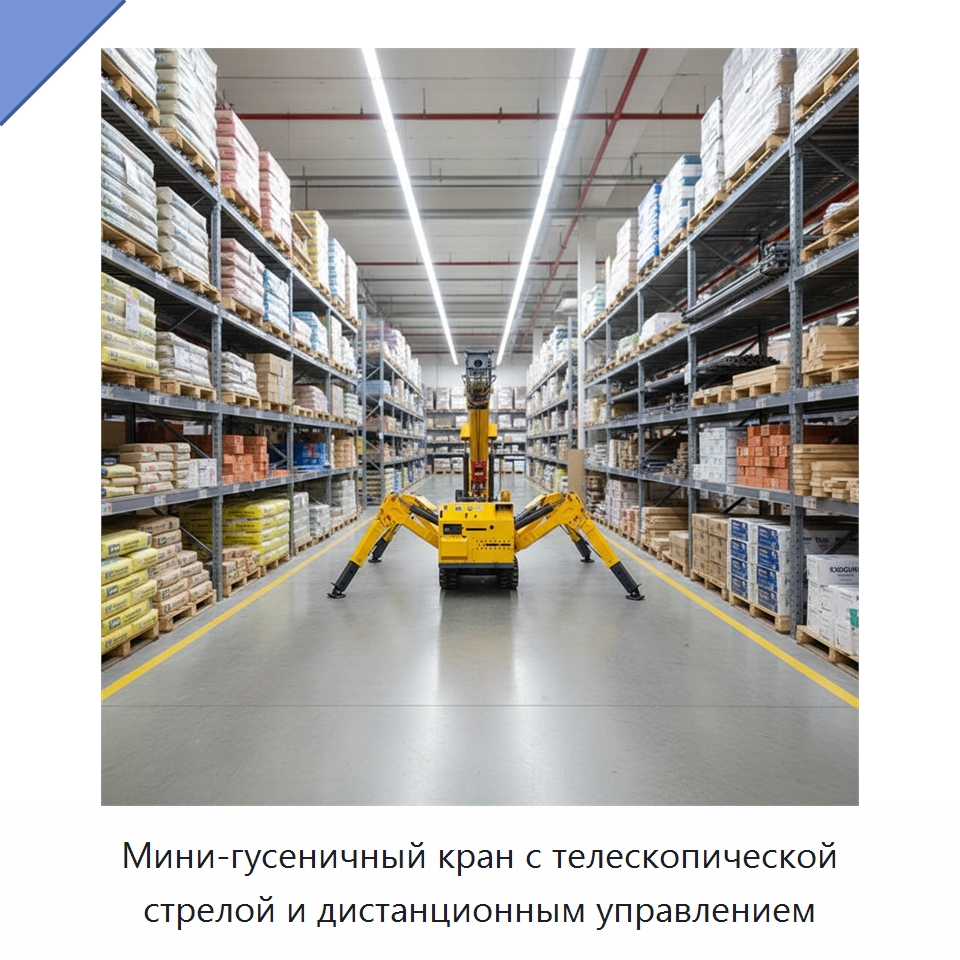 Мини-гусеничный кран с телескопической стрелой и дистанционным управлением — Краны