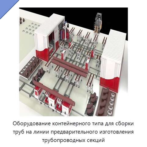 Оборудование контейнерного типа для сборки труб на линии предварительного изготовления трубопроводных секций