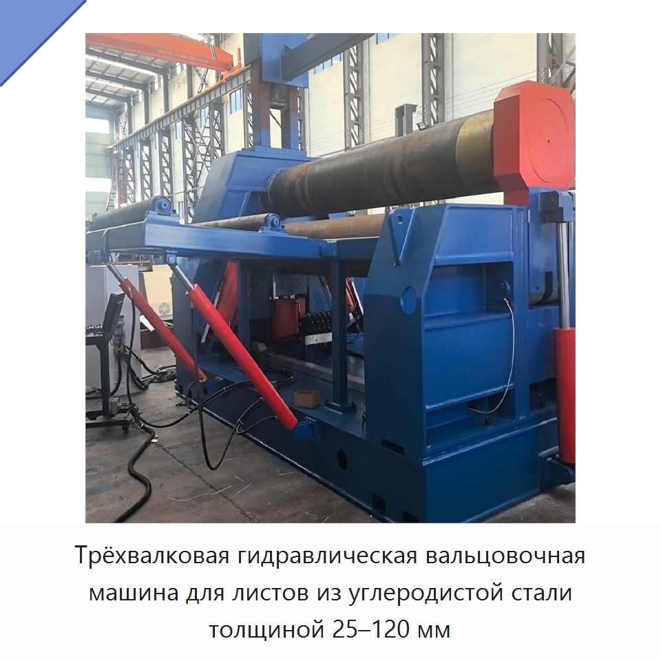 Трёхвалковая гидравлическая вальцовочная машина для листов из углеродистой стали толщиной 25–120 мм — Специальный гидравлический инструмент