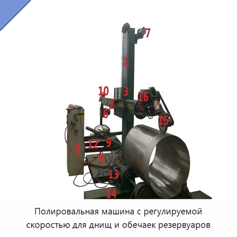 Полировальная машина с регулируемой скоростью для днищ и обечаек резервуаров