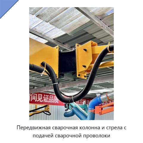 Передвижная сварочная колонна и стрела с подачей сварочной проволоки