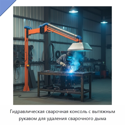 Гидравлическая сварочная консоль с вытяжным рукавом для удаления сварочного дыма
