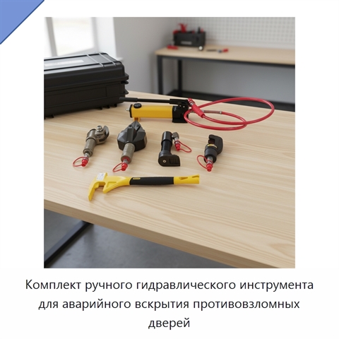 Комплект ручного гидравлического инструмента для аварийного вскрытия противовзломных дверей