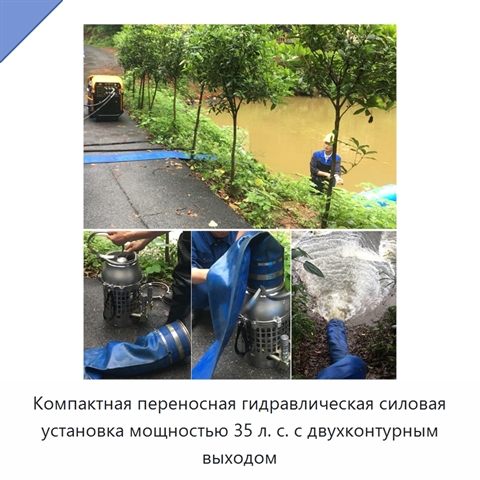 Компактная переносная гидравлическая силовая установка мощностью 35 л. с. с двухконтурным выходом