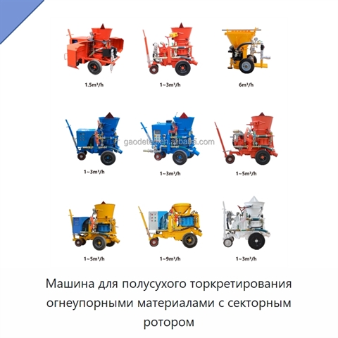 Машина для полусухого торкретирования огнеупорными материалами с секторным ротором