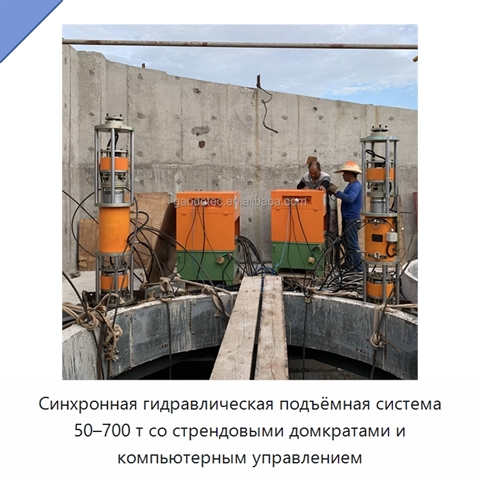 Синхронная гидравлическая подъёмная система 50–700 т со стрендовыми домкратами и компьютерным управлением