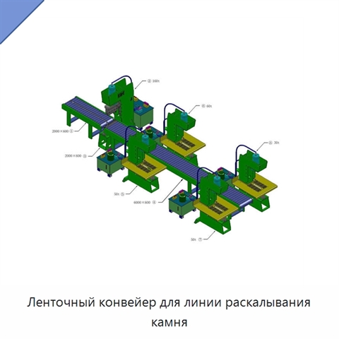 Ленточный конвейер для линии раскалывания камня